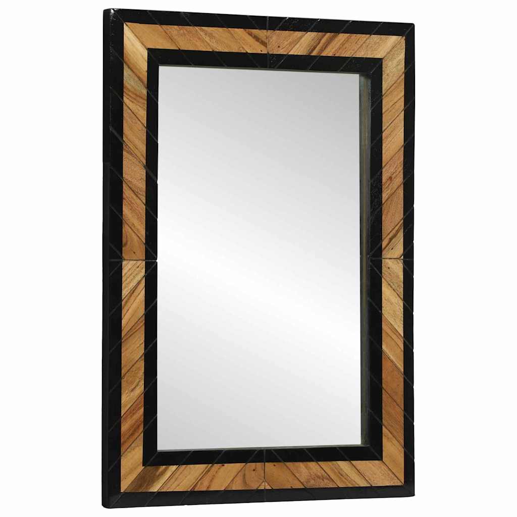 vidaXL Lustro ścienne Prostokątny Czarny i Brązowy 70 x 2 x 70 cm
