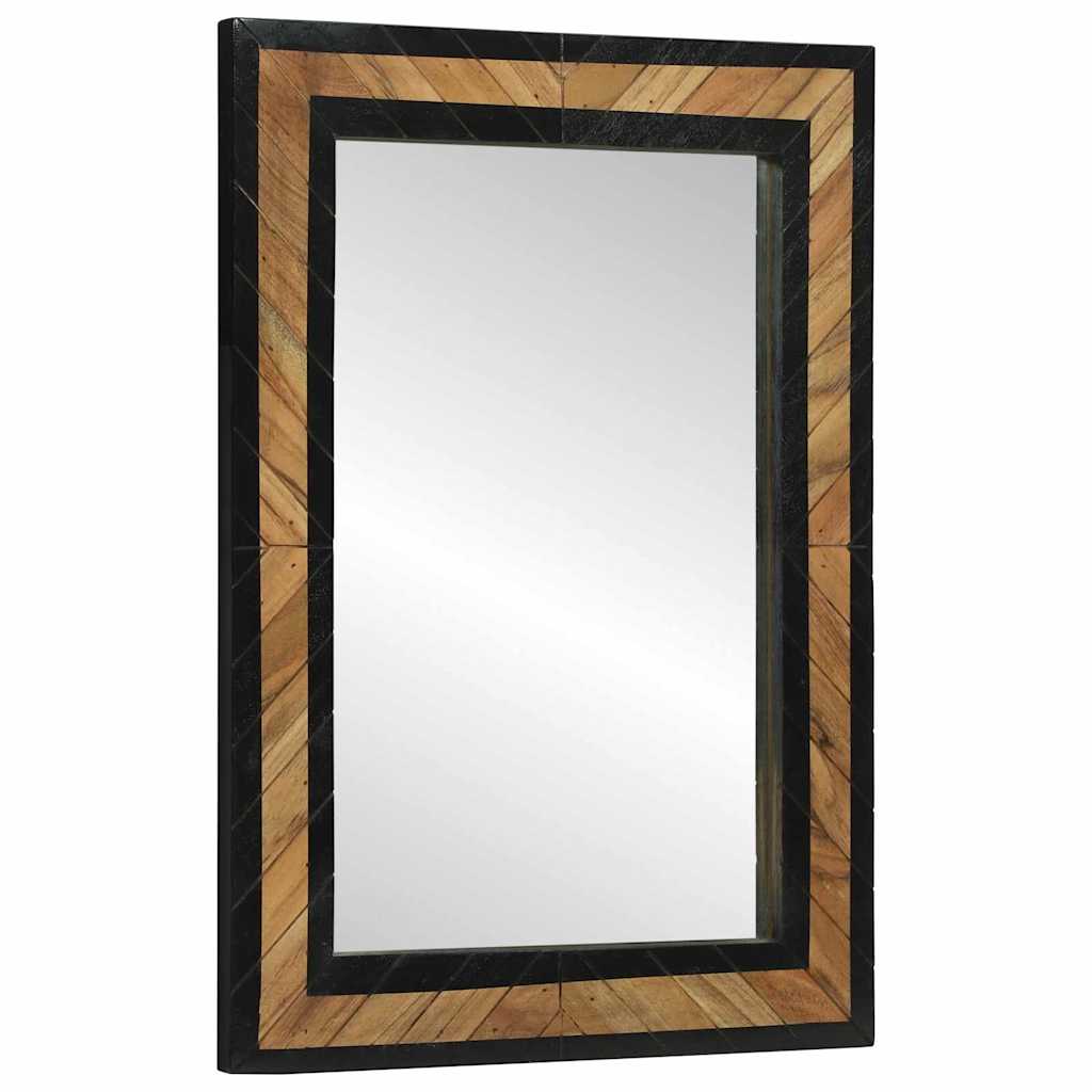 vidaXL Lustro ścienne Prostokątny Czarny i Brązowy 70 x 2 x 70 cm