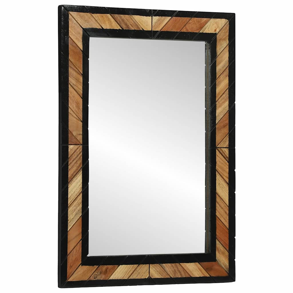 vidaXL Lustro ścienne Prostokątny Czarny i Brązowy 70 x 2 x 70 cm