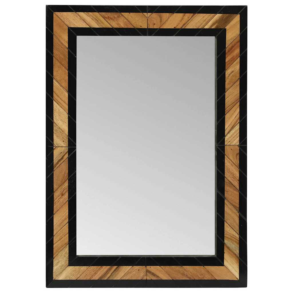 vidaXL Lustro ścienne Prostokątny Czarny i Brązowy 70 x 2 x 70 cm