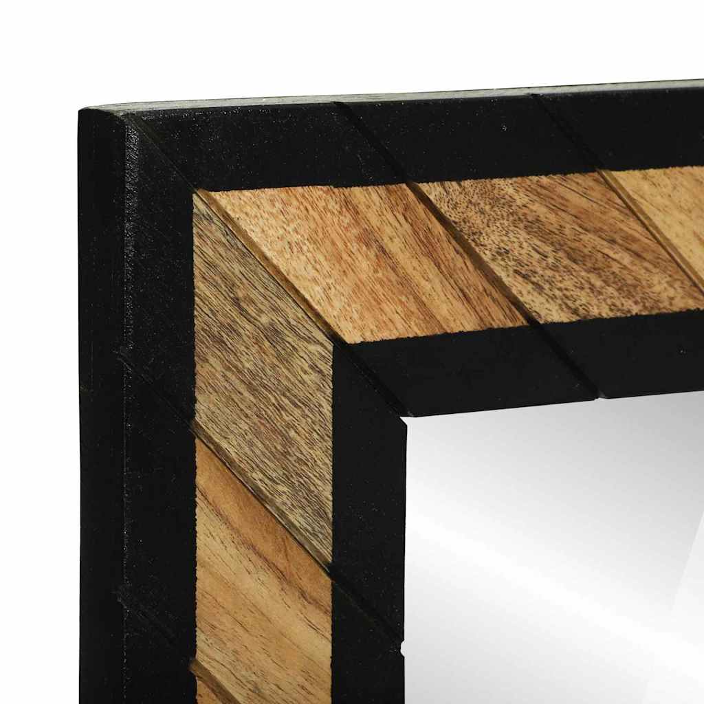vidaXL Lustro ścienne Prostokątny Czarny i Brązowy 50 x 2 x 90 cm