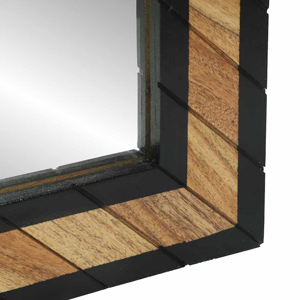 vidaXL Lustro ścienne Prostokątny Czarny i Brązowy 50 x 2 x 90 cm