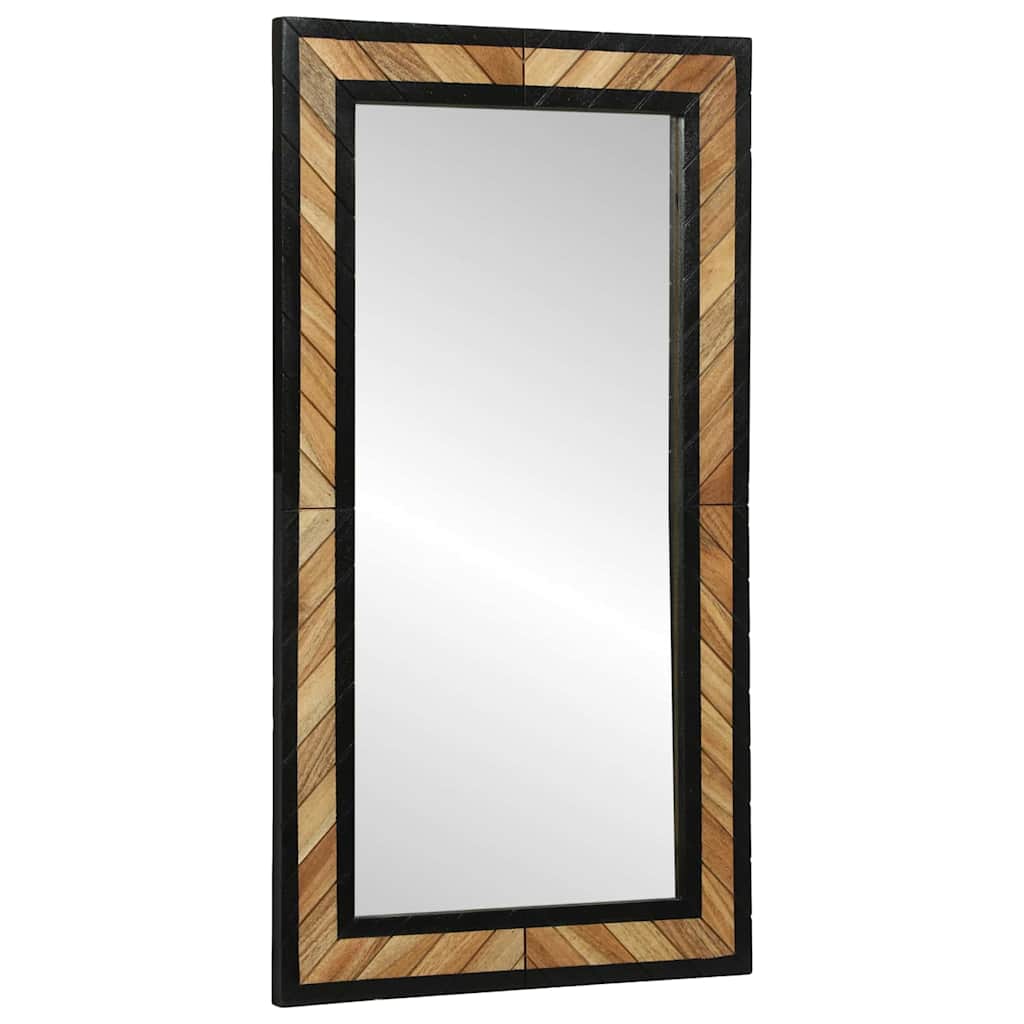vidaXL Lustro ścienne Prostokątny Czarny i Brązowy 50 x 2 x 90 cm