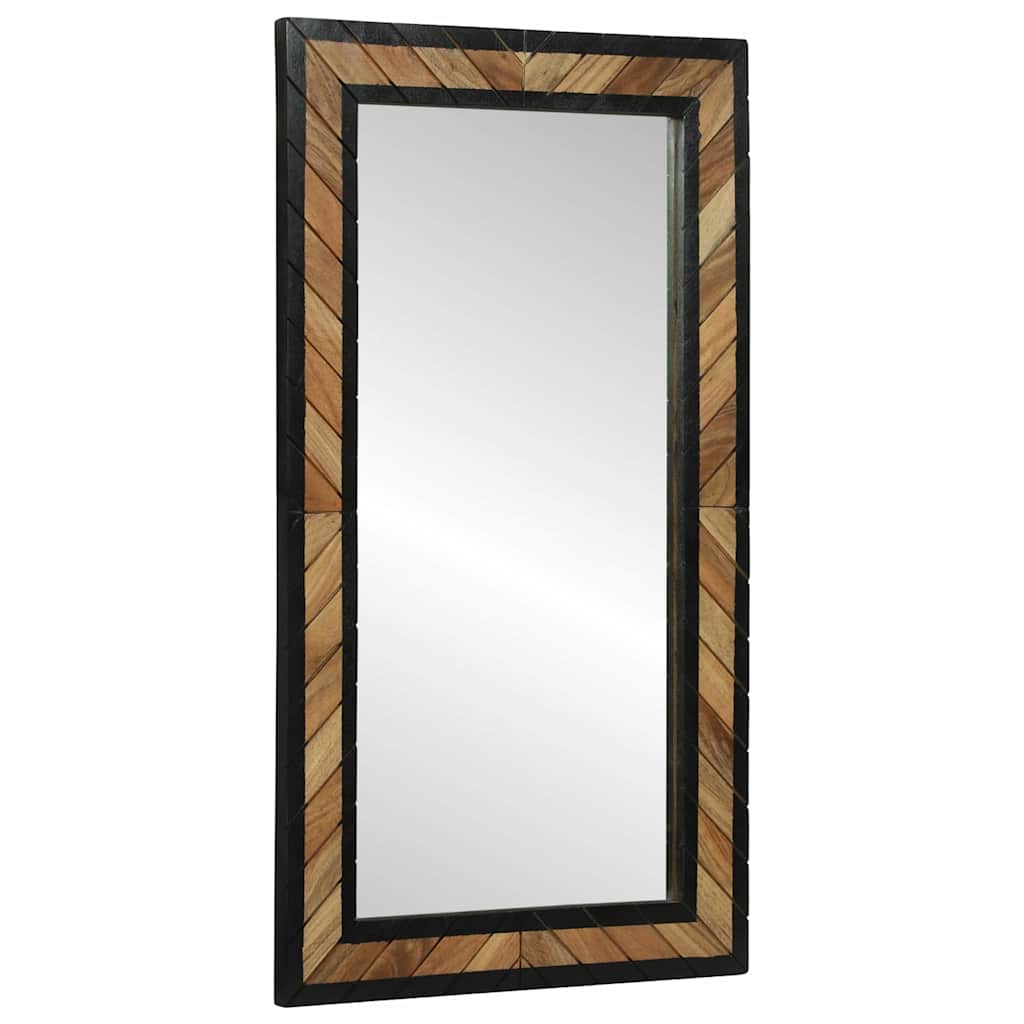vidaXL Lustro ścienne Prostokątny Czarny i Brązowy 50 x 2 x 90 cm