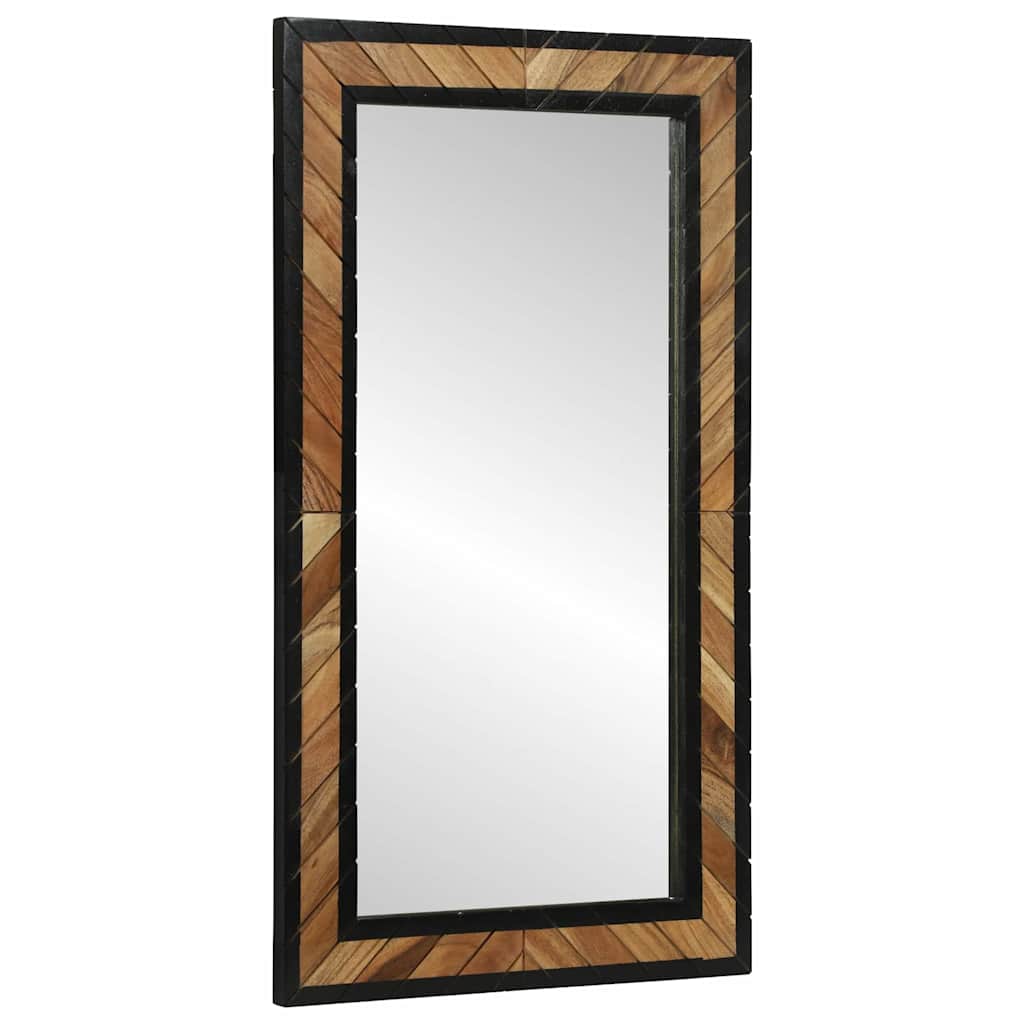 vidaXL Lustro ścienne Prostokątny Czarny i Brązowy 50 x 2 x 90 cm