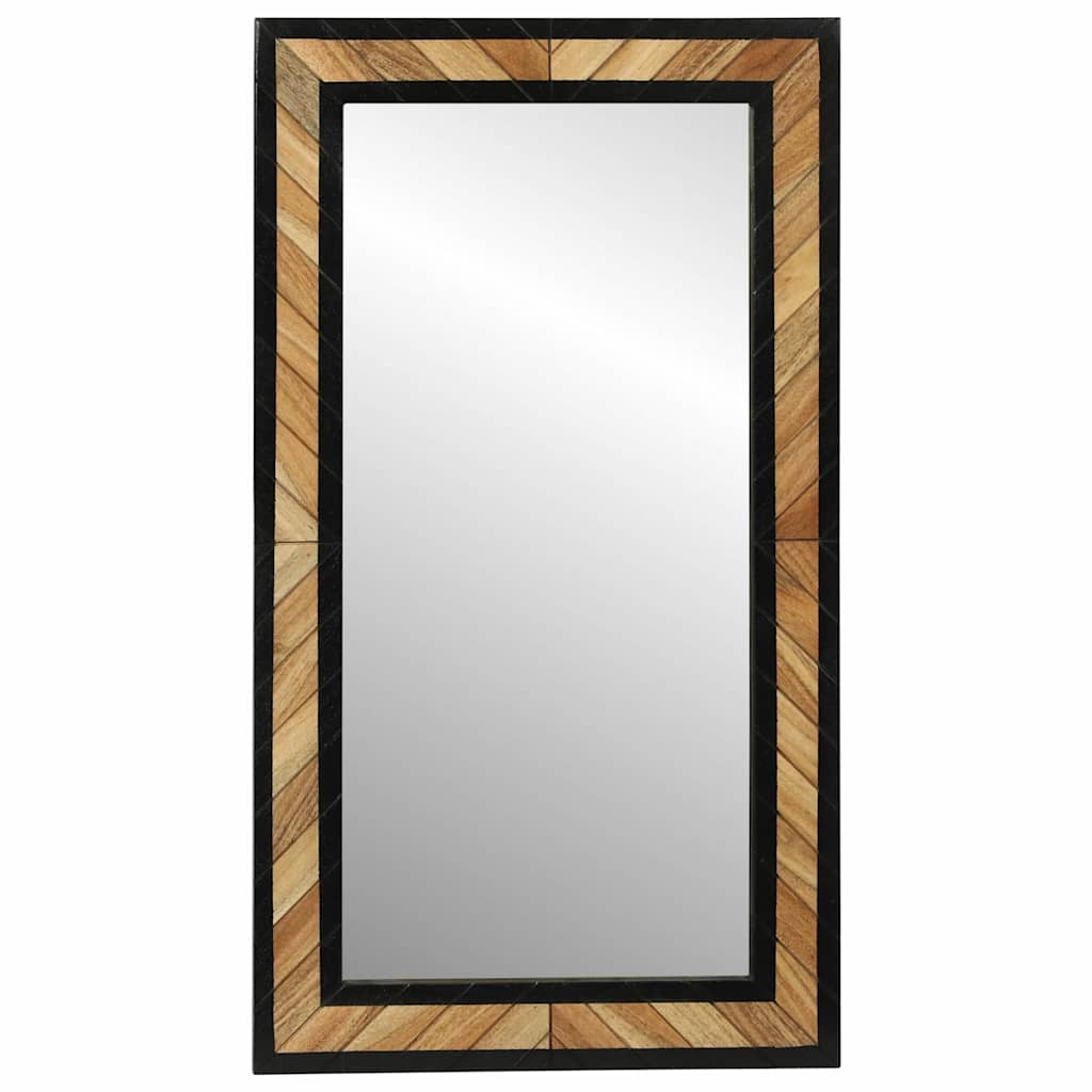 vidaXL Lustro ścienne Prostokątny Czarny i Brązowy 50 x 2 x 90 cm