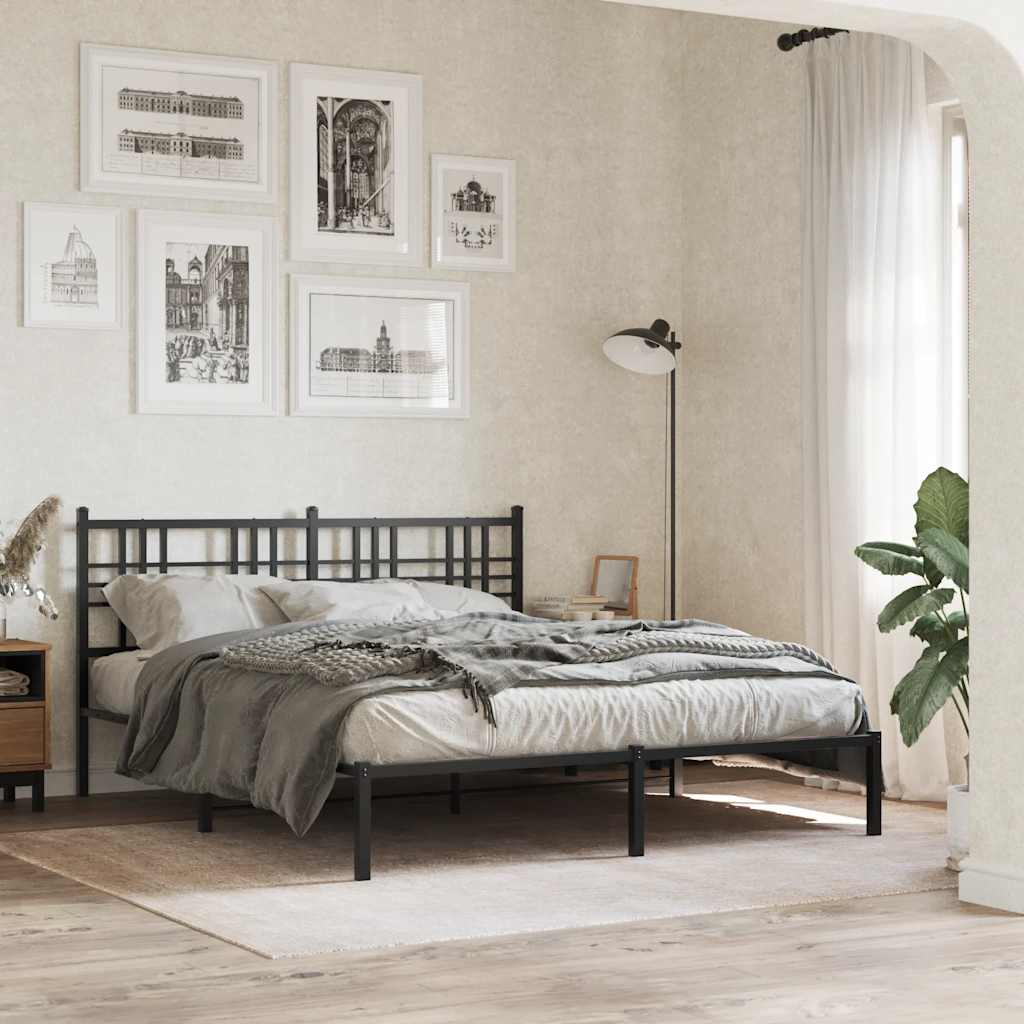 vidaXL Metalowe wymienne wezgłowie, czarne, 160 cm