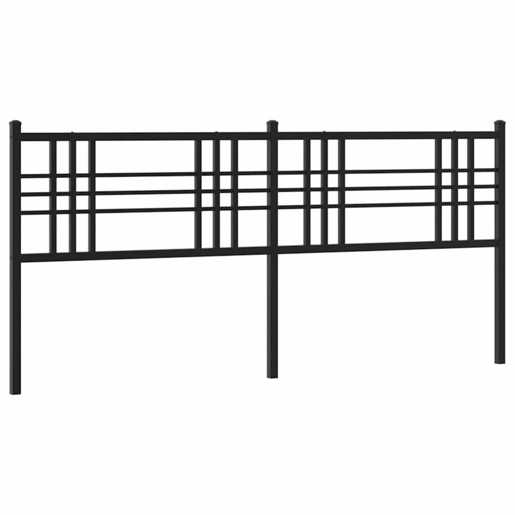 vidaXL Metalowe wymienne wezgłowie, czarne, 200 cm