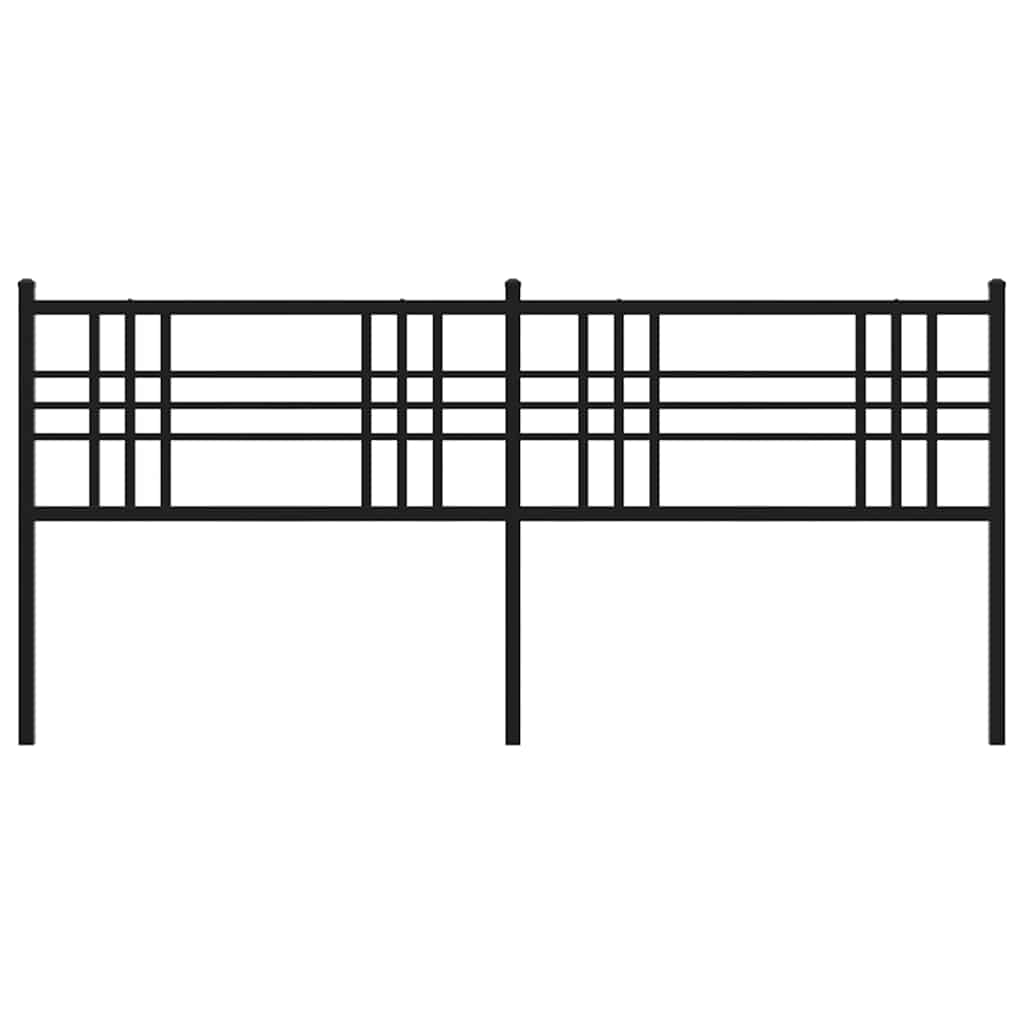 vidaXL Metalowe wymienne wezgłowie, czarne, 200 cm