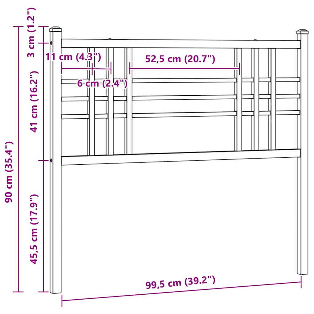 vidaXL Metalowe wymienne wezgłowie, białe, 100 cm