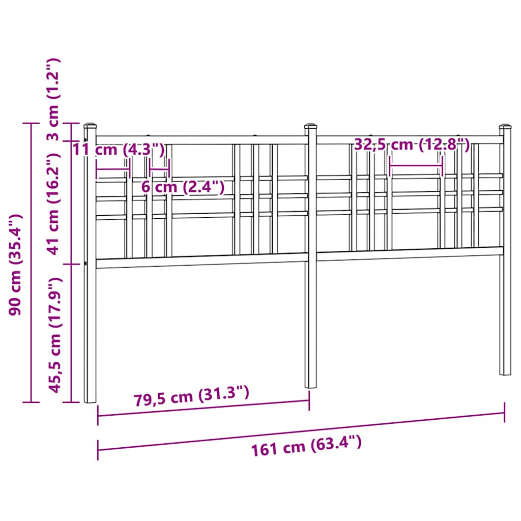 vidaXL Metalowe wymienne wezgłowie, białe, 160 cm