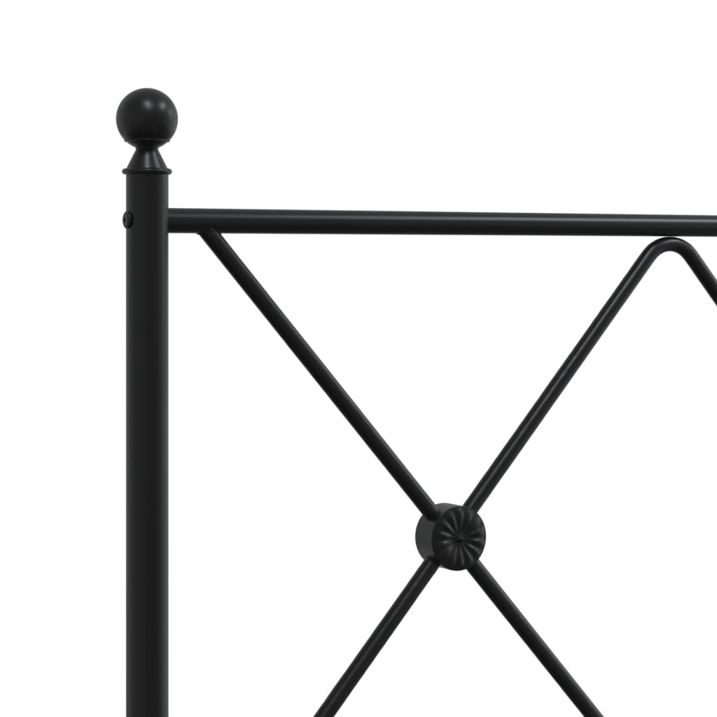 vidaXL Metalowa rama łóżka z wezgłowiem i zanóżkiem, czarna, 107x203cm