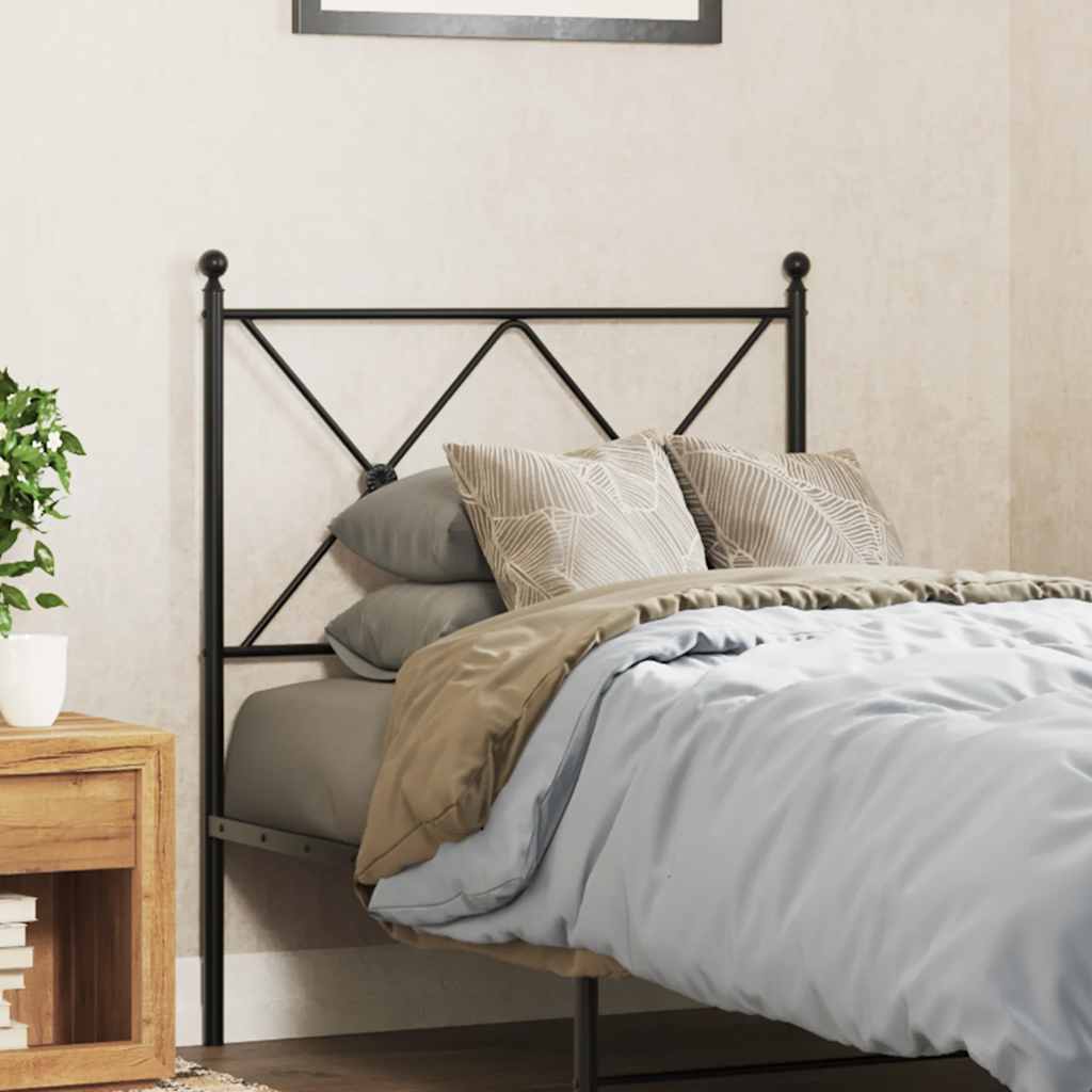 vidaXL Metalowe wymienne wezgłowie, czarne, 75 cm