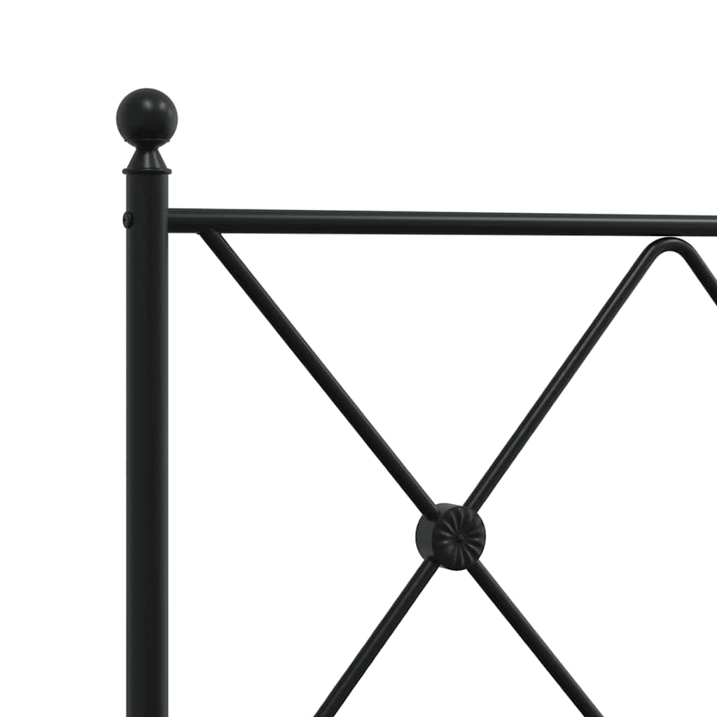 vidaXL Metalowe wymienne wezgłowie, czarne, 90 cm