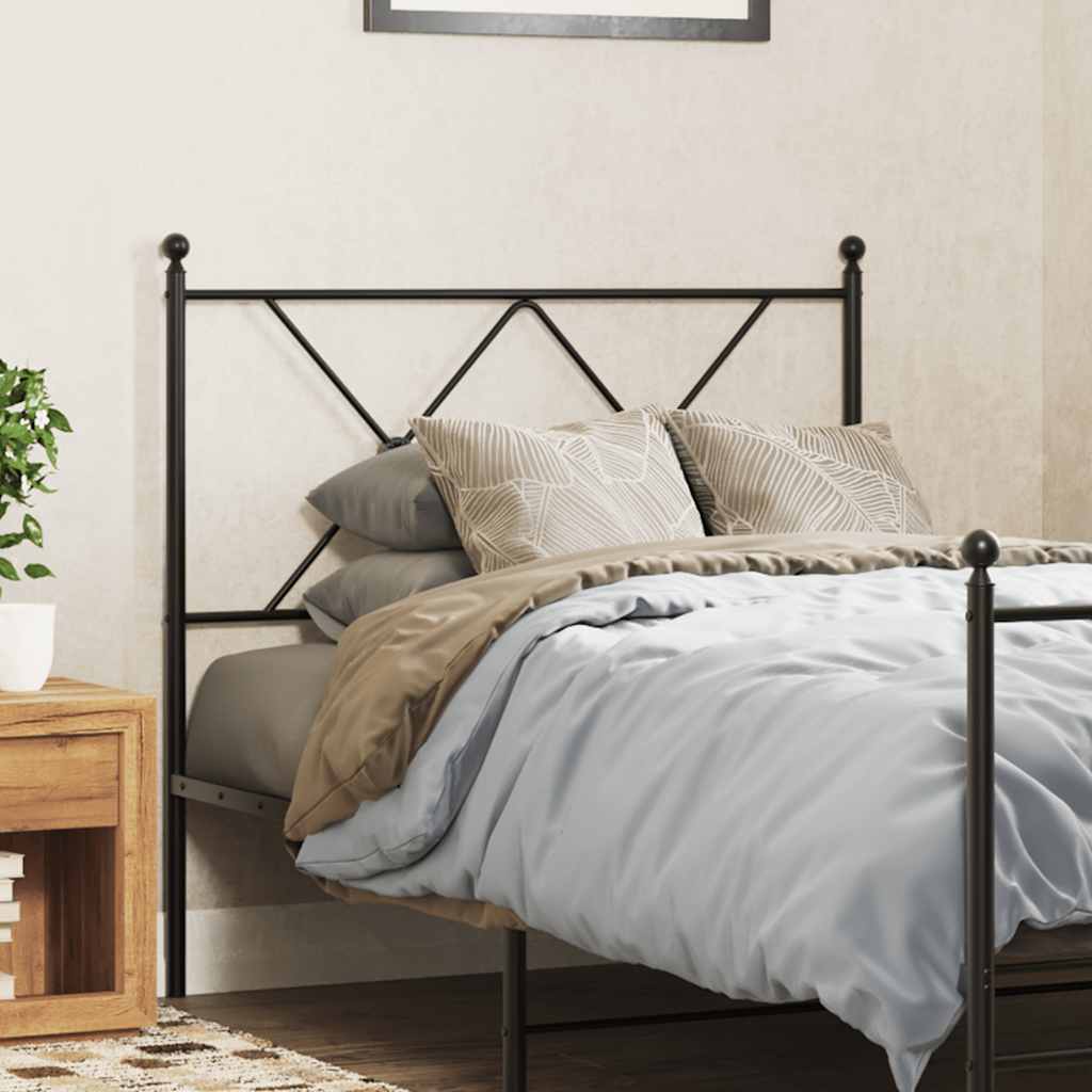 vidaXL Metalowe wymienne wezgłowie, czarne, 90 cm