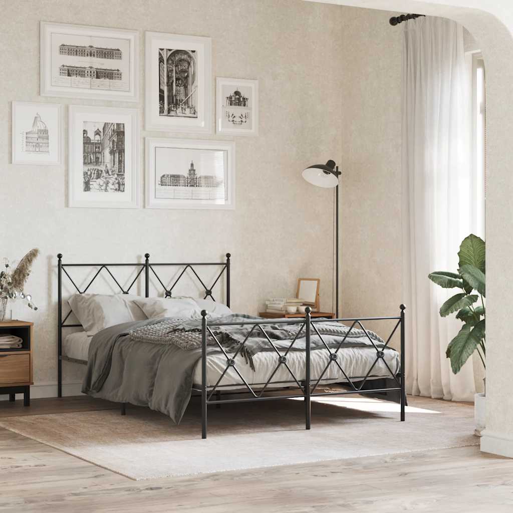 vidaXL Metalowe wymienne wezgłowie, czarne, 120 cm