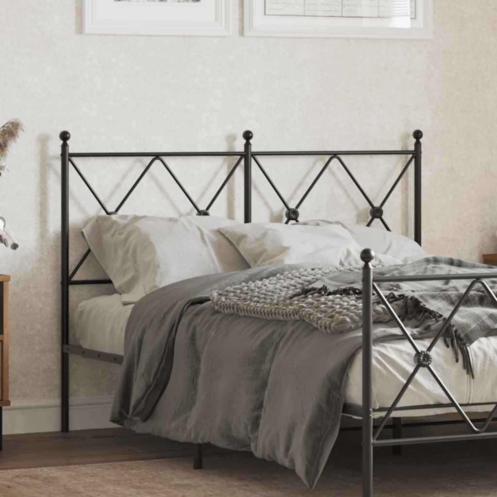 vidaXL Metalowe wymienne wezgłowie, czarne, 120 cm