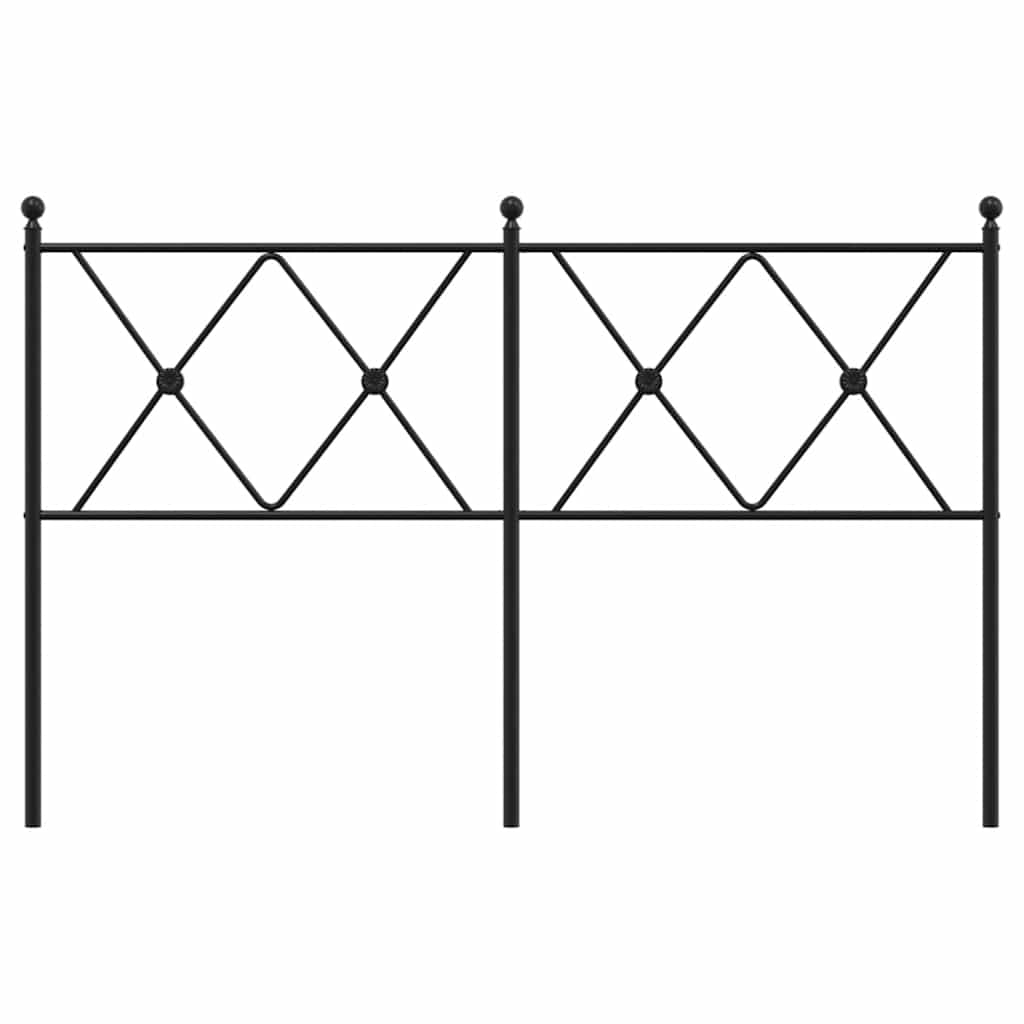 vidaXL Metalowe wymienne wezgłowie, czarne, 137 cm