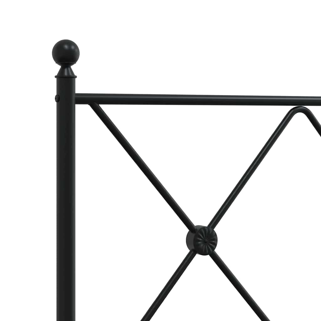vidaXL Metalowe wymienne wezgłowie, czarne, 137 cm
