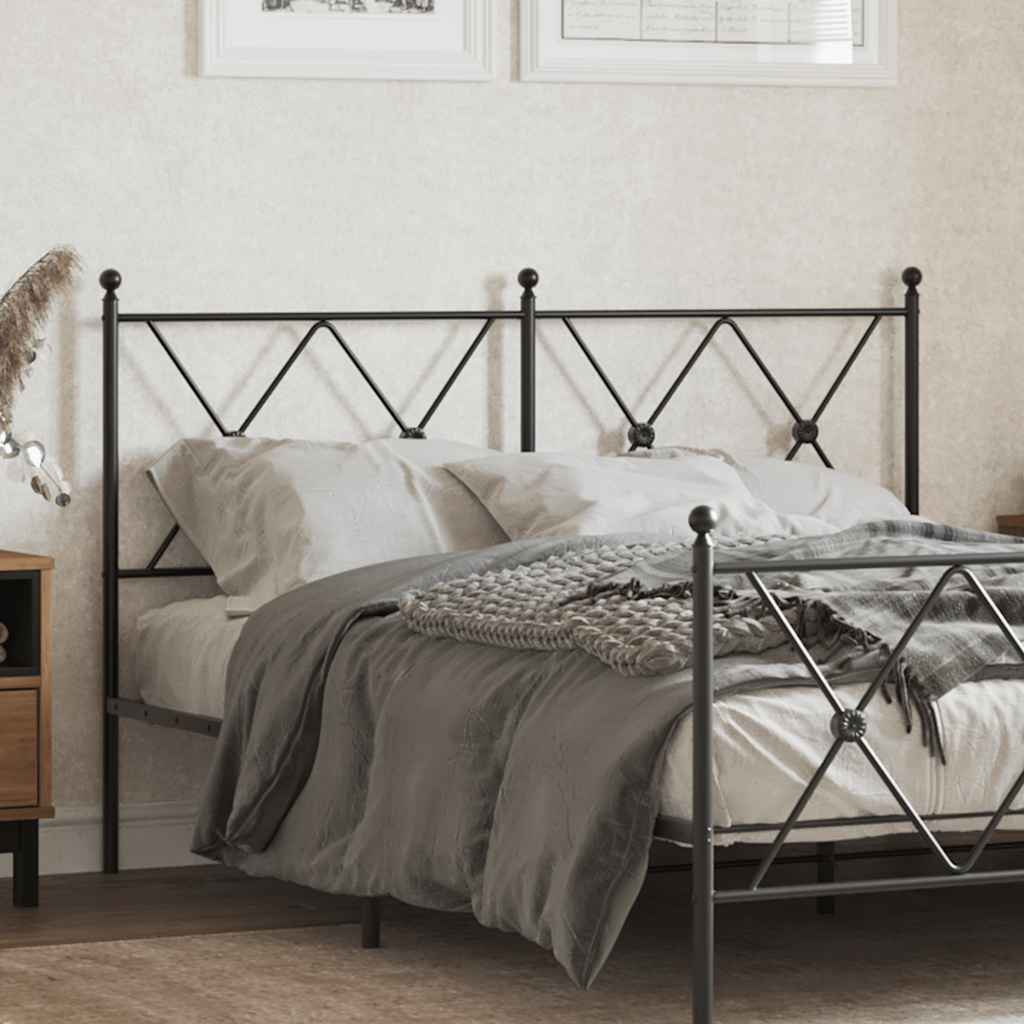 vidaXL Metalowe wymienne wezgłowie, czarne, 137 cm
