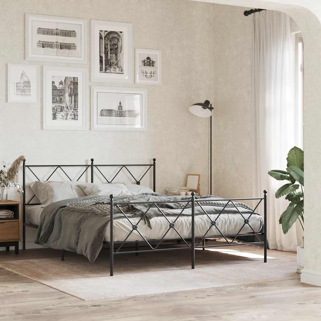 vidaXL Metalowe wymienne wezgłowie, czarne, 160 cm