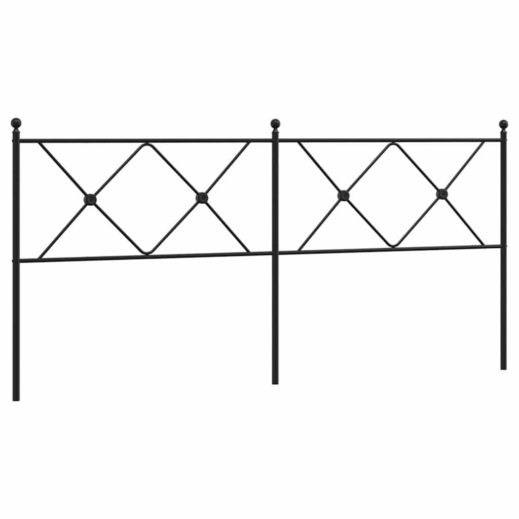 vidaXL Metalowe wymienne wezgłowie, czarne, 180 cm