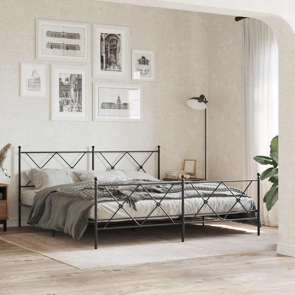 vidaXL Metalowe wymienne wezgłowie, czarne, 180 cm