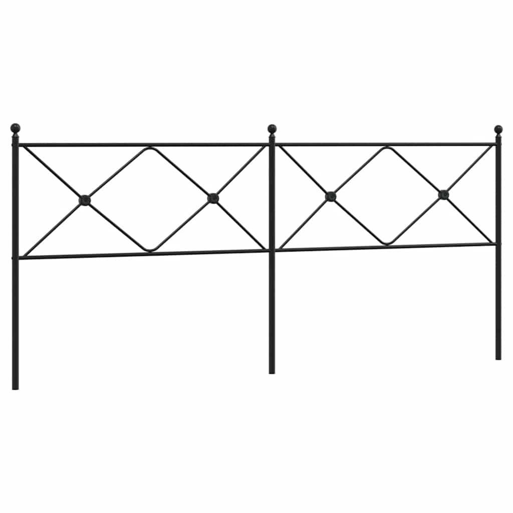 vidaXL Metalowe wymienne wezgłowie, czarne, 193 cm