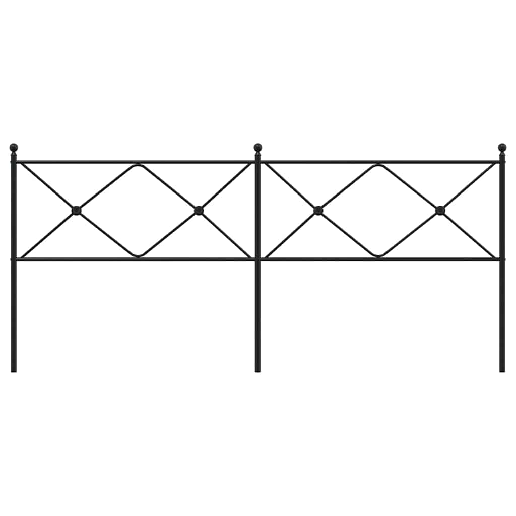 vidaXL Metalowe wymienne wezgłowie, czarne, 193 cm