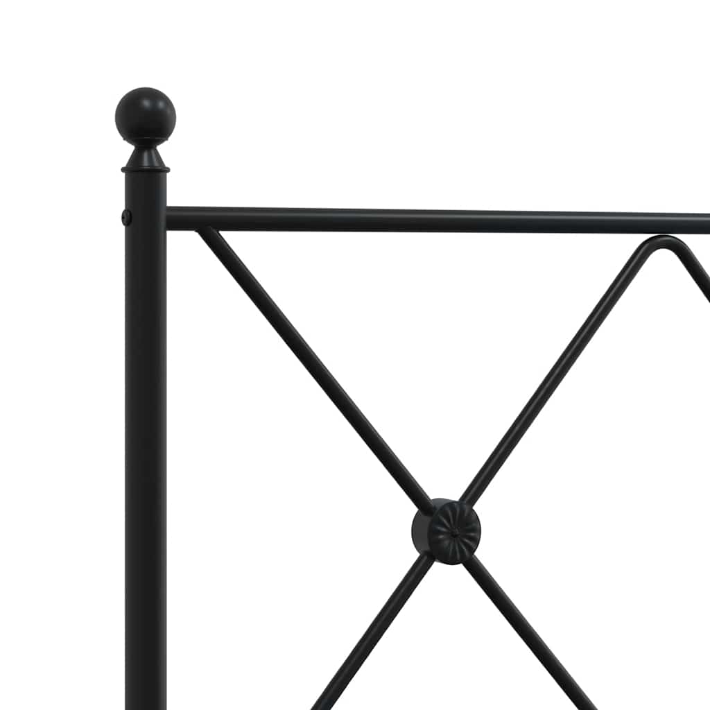vidaXL Metalowe wymienne wezgłowie, czarne, 193 cm