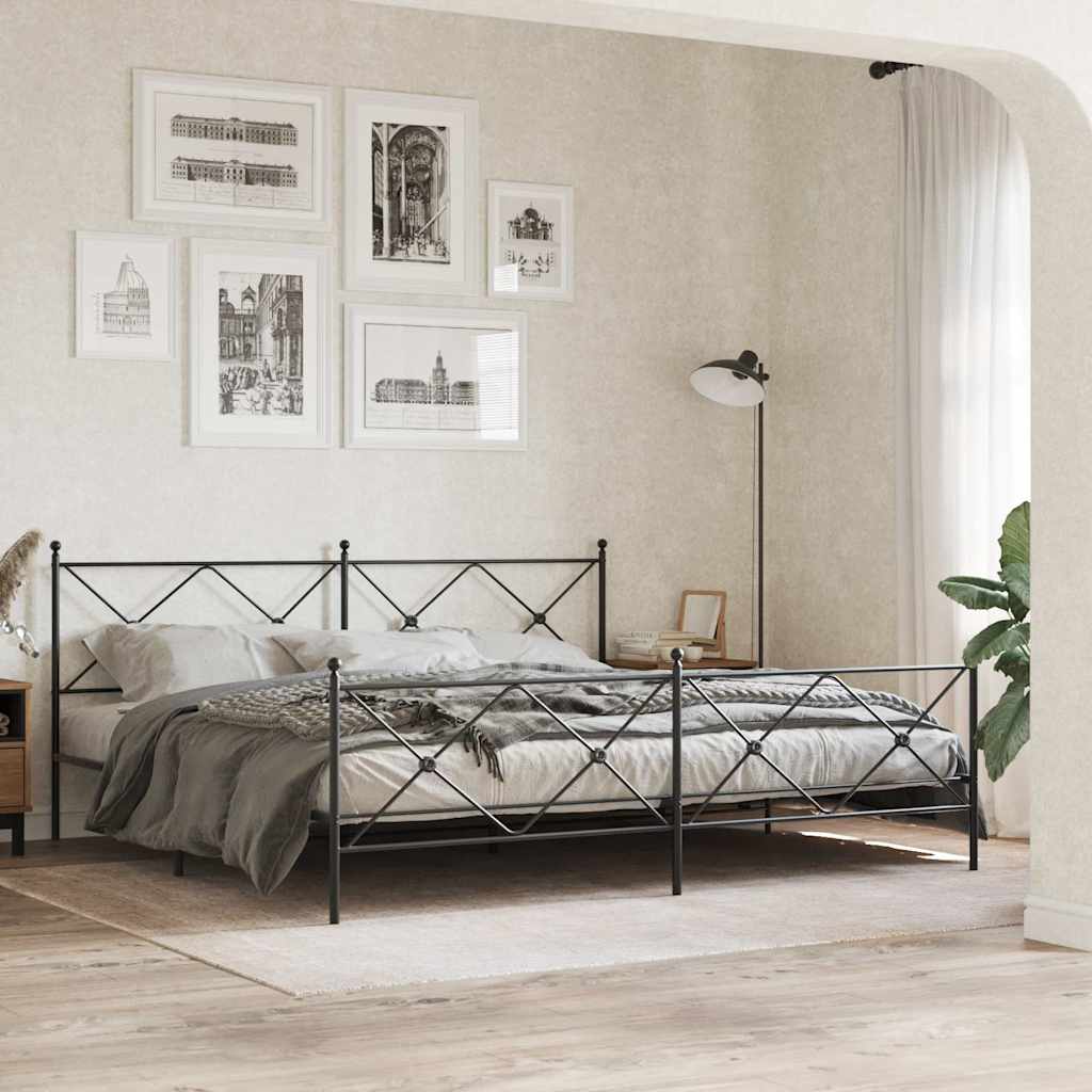 vidaXL Metalowe wymienne wezgłowie, czarne, 200 cm
