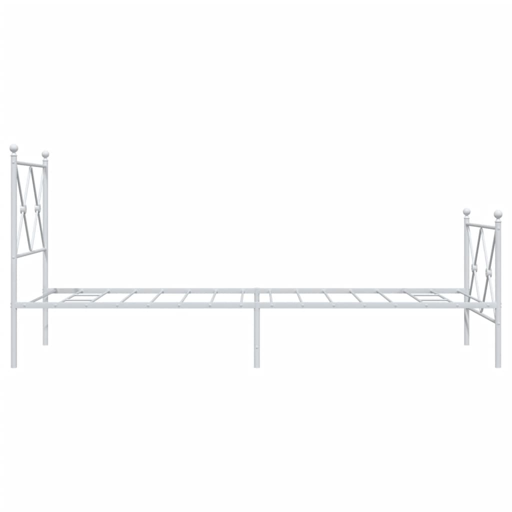 vidaXL Metalowa rama łóżka z wezgłowiem i zanóżkiem, biała, 80x200 cm