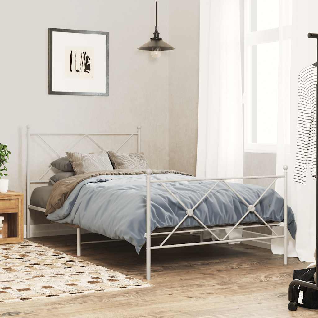 vidaXL Metalowe wymienne wezgłowie, białe, 100 cm