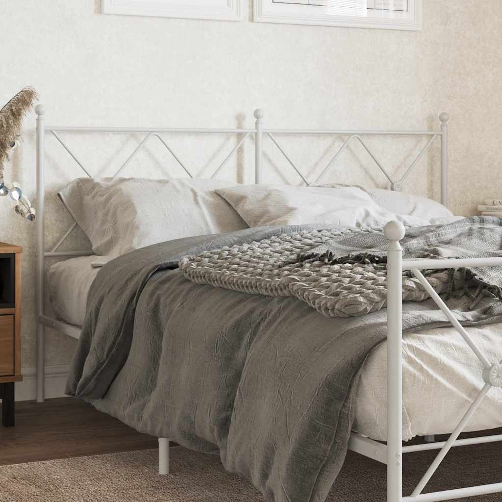 vidaXL Metalowe wymienne wezgłowie, białe, 150 cm