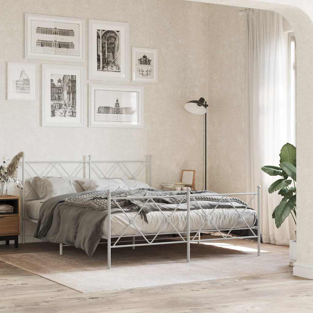 vidaXL Metalowe wymienne wezgłowie, białe, 160 cm