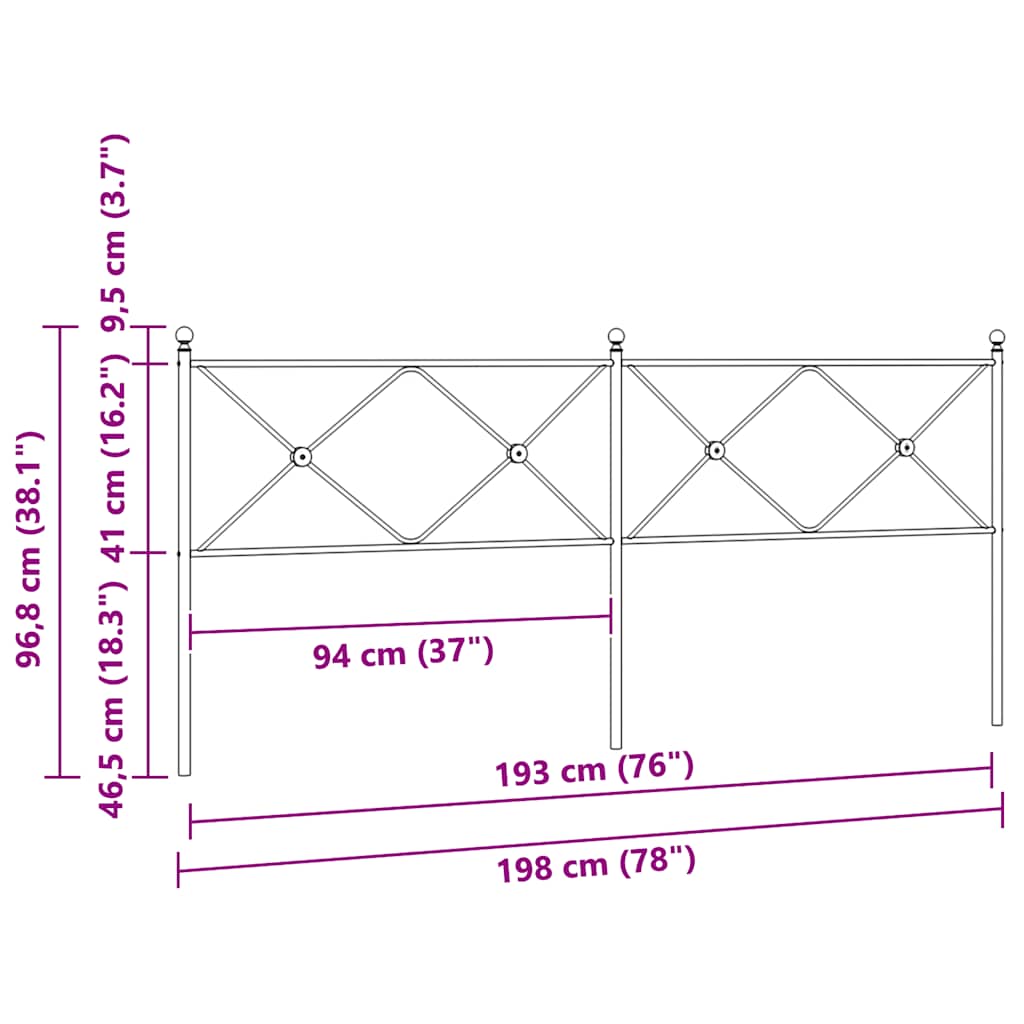 vidaXL Metalowe wymienne wezgłowie, białe, 193 cm