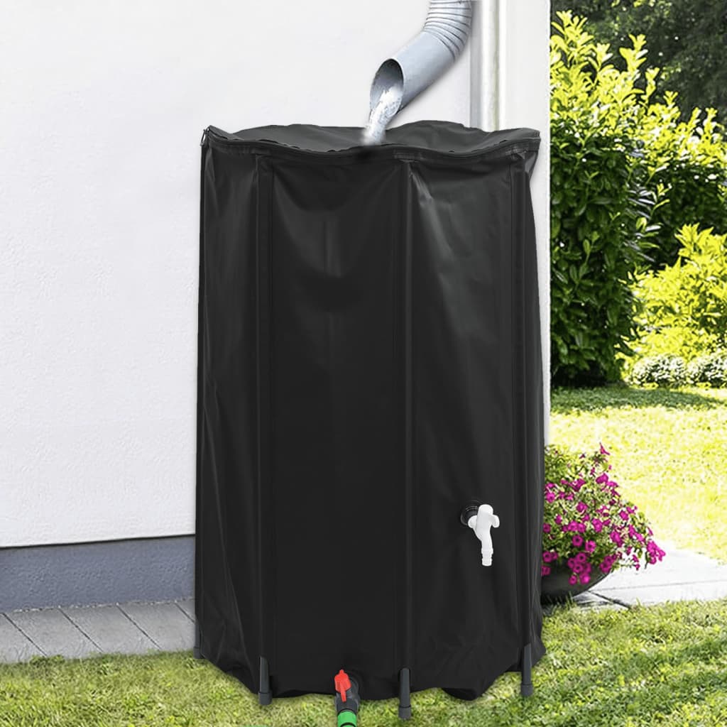 vidaXL Zbiornik na wodę deszczową, z kranikiem, składany, 500 L, PVC