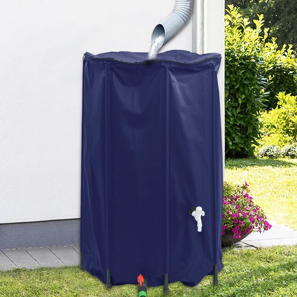 vidaXL Zbiornik na wodę deszczową, z kranikiem, składany, 500 L, PVC