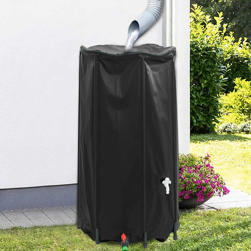 vidaXL Zbiornik na wodę, z kranikiem, składany, 250 L, PVC