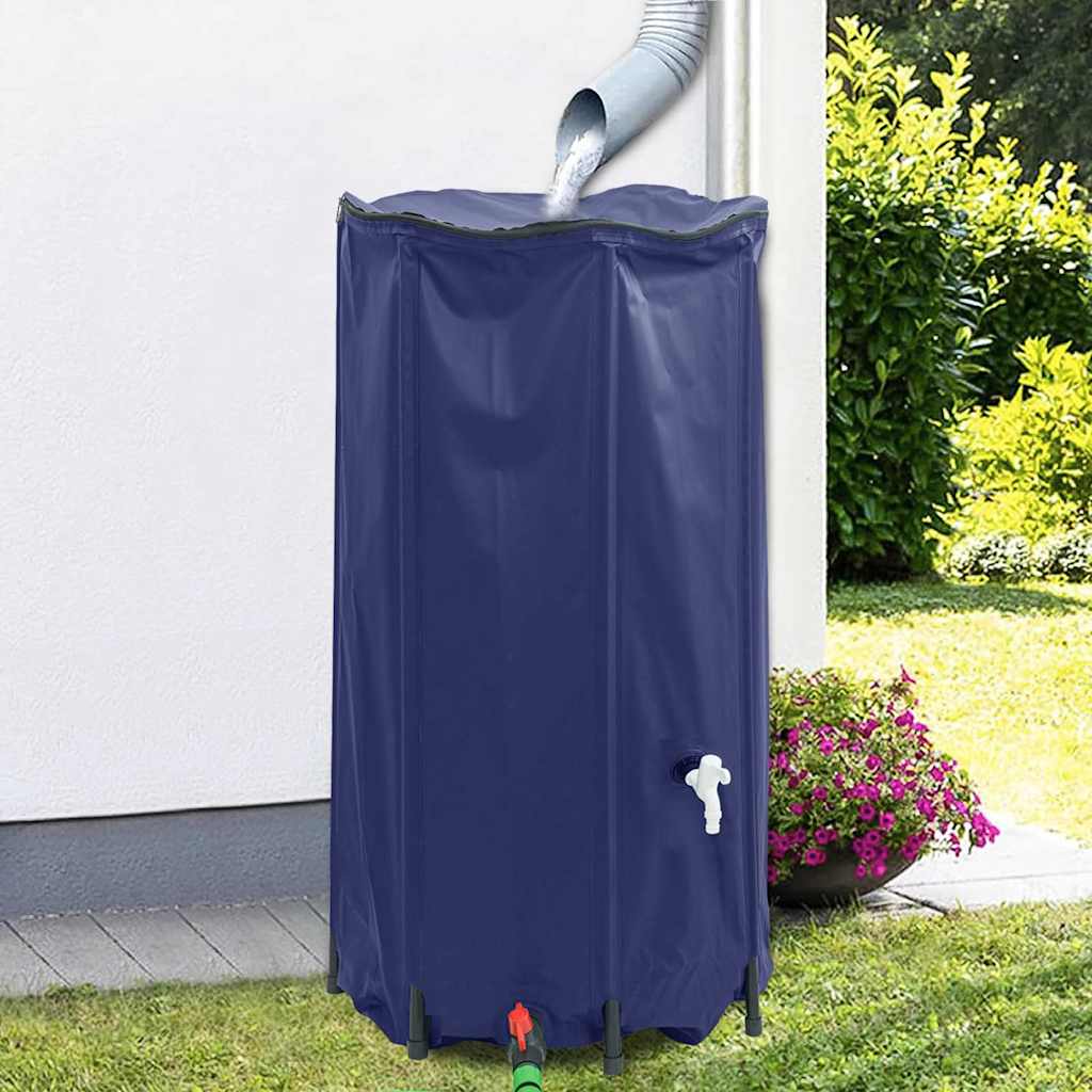 vidaXL Zbiornik na wodę, z kranikiem, składany, 250 L, PVC