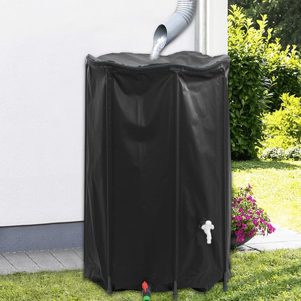 vidaXL Zbiornik na wodę deszczową, z kranikiem, składany, 1000 L, PVC