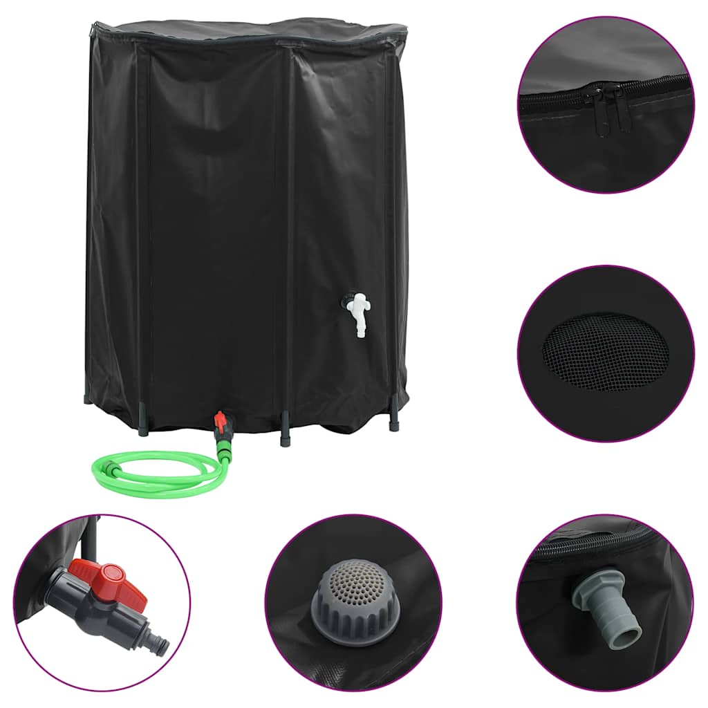 vidaXL Zbiornik na wodę, z kranikiem, składany, 1250 L, PVC
