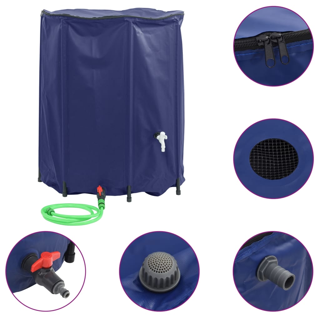 vidaXL Zbiornik na wodę, z kranikiem, składany, 1250 L, PVC