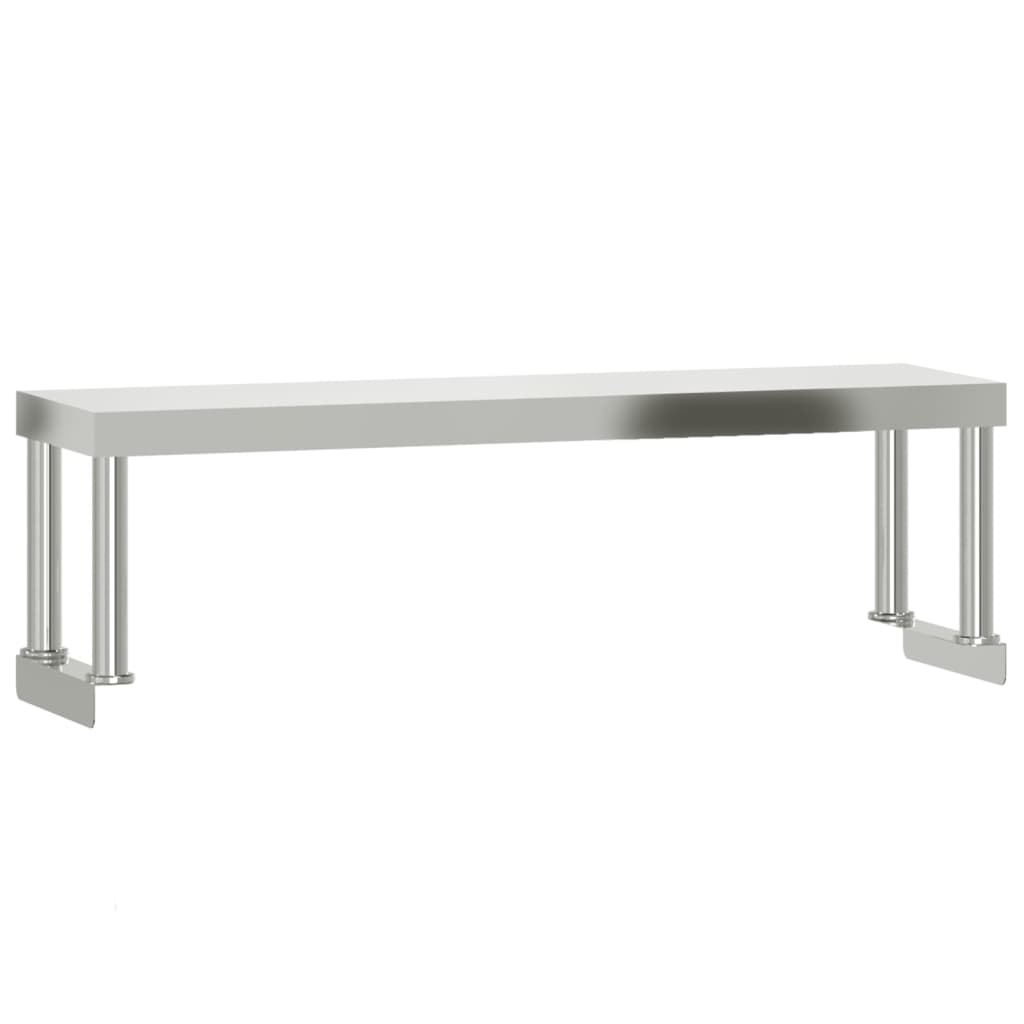 vidaXL Półka na stół roboczy, 110x30x35 cm, stal nierdzewna