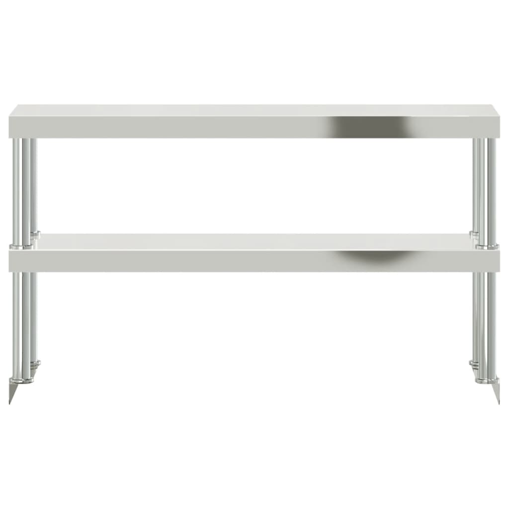 vidaXL Półka na stół roboczy, 2-poziomowa, 110x30x65 cm, stal