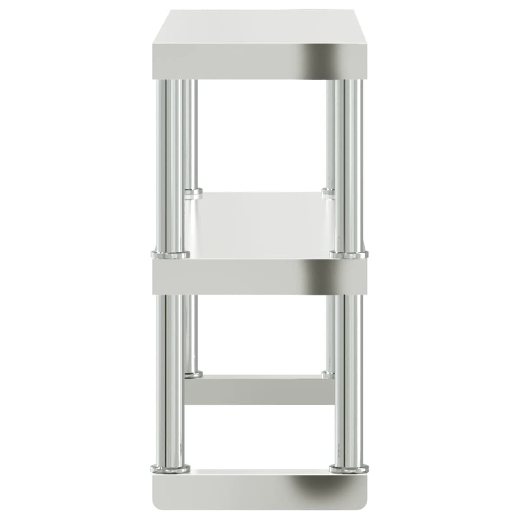 vidaXL Półka na stół roboczy, 2-poziomowa, 110x30x65 cm, stal