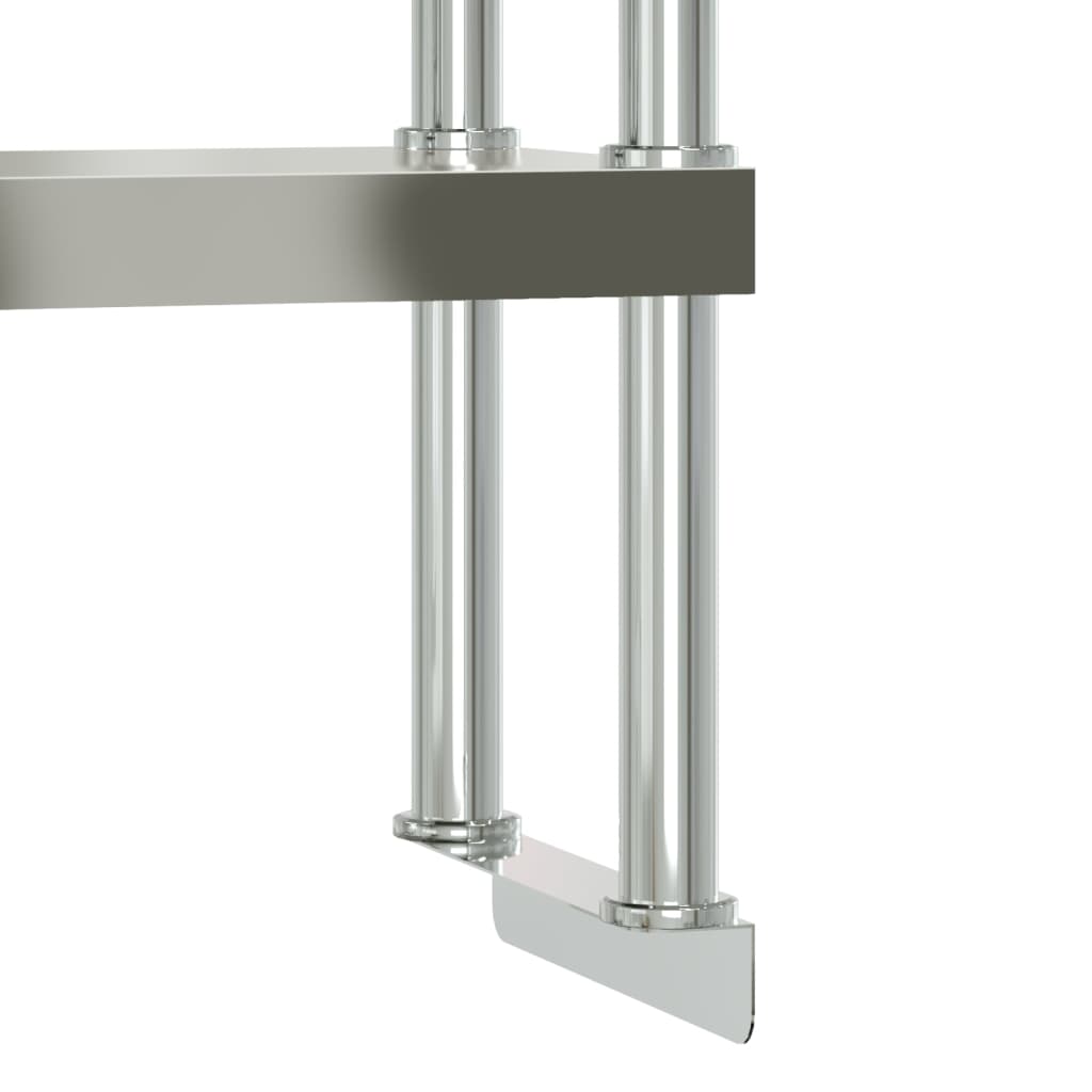 vidaXL Półka na stół roboczy, 2-poziomowa, 110x30x65 cm, stal