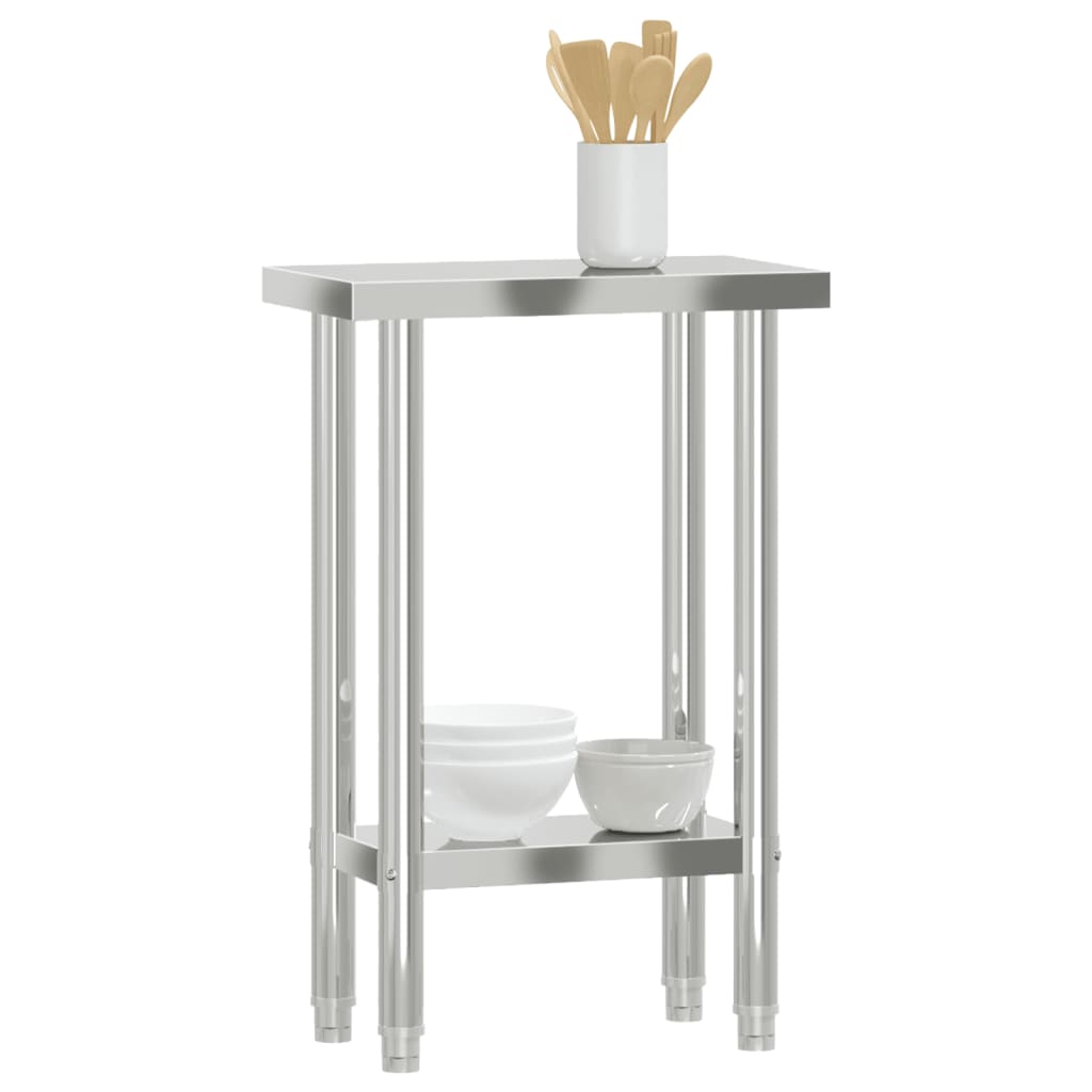 vidaXL Kuchenny stół roboczy, 55x30x85 cm, stal nierdzewna