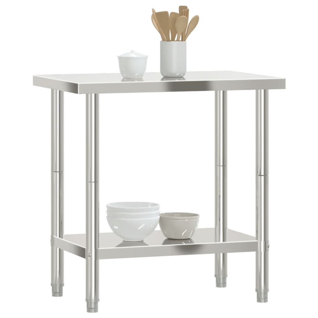 vidaXL Kuchenny stół roboczy, 82,5x55x85 cm, stal nierdzewna