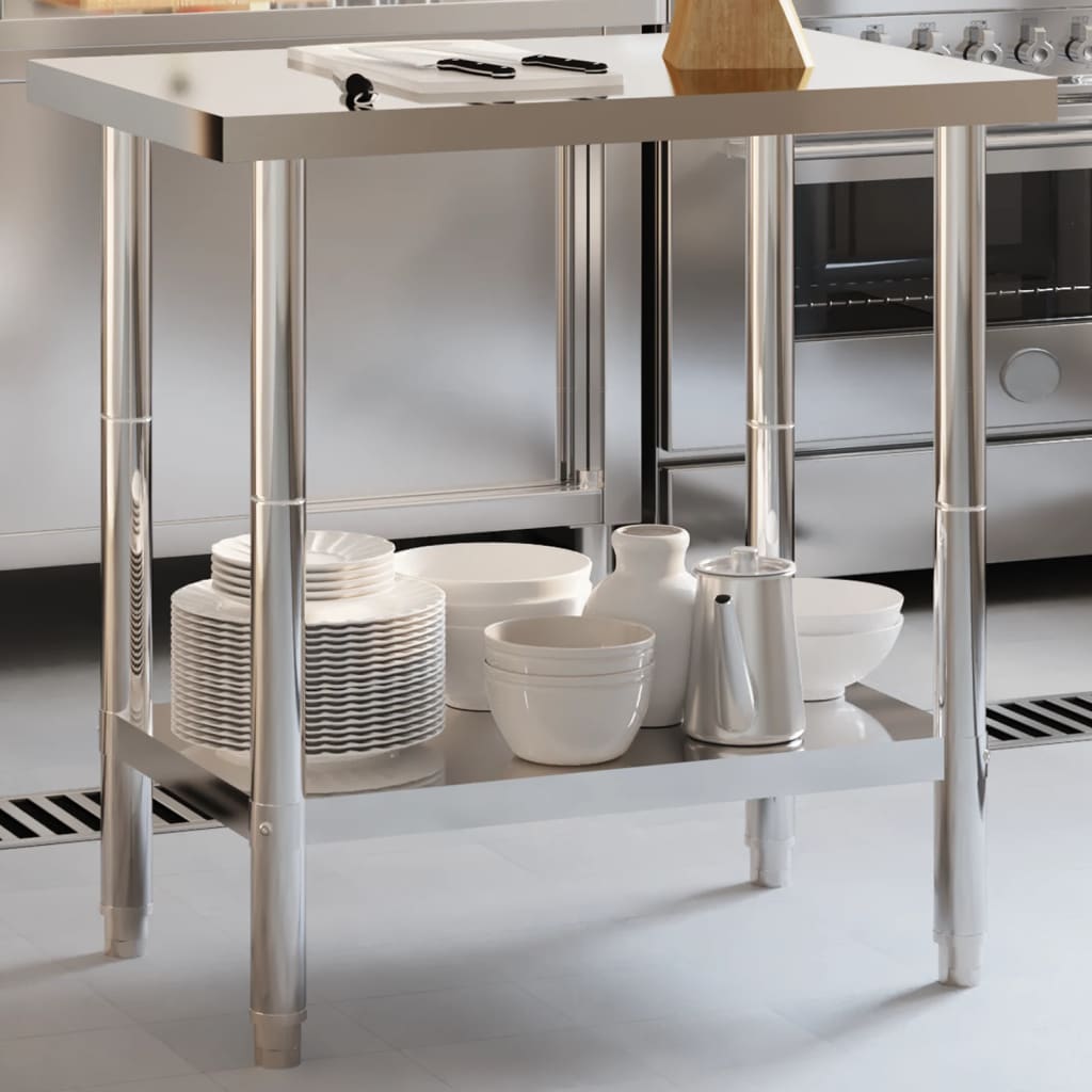 vidaXL Kuchenny stół roboczy, 82,5x55x85 cm, stal nierdzewna